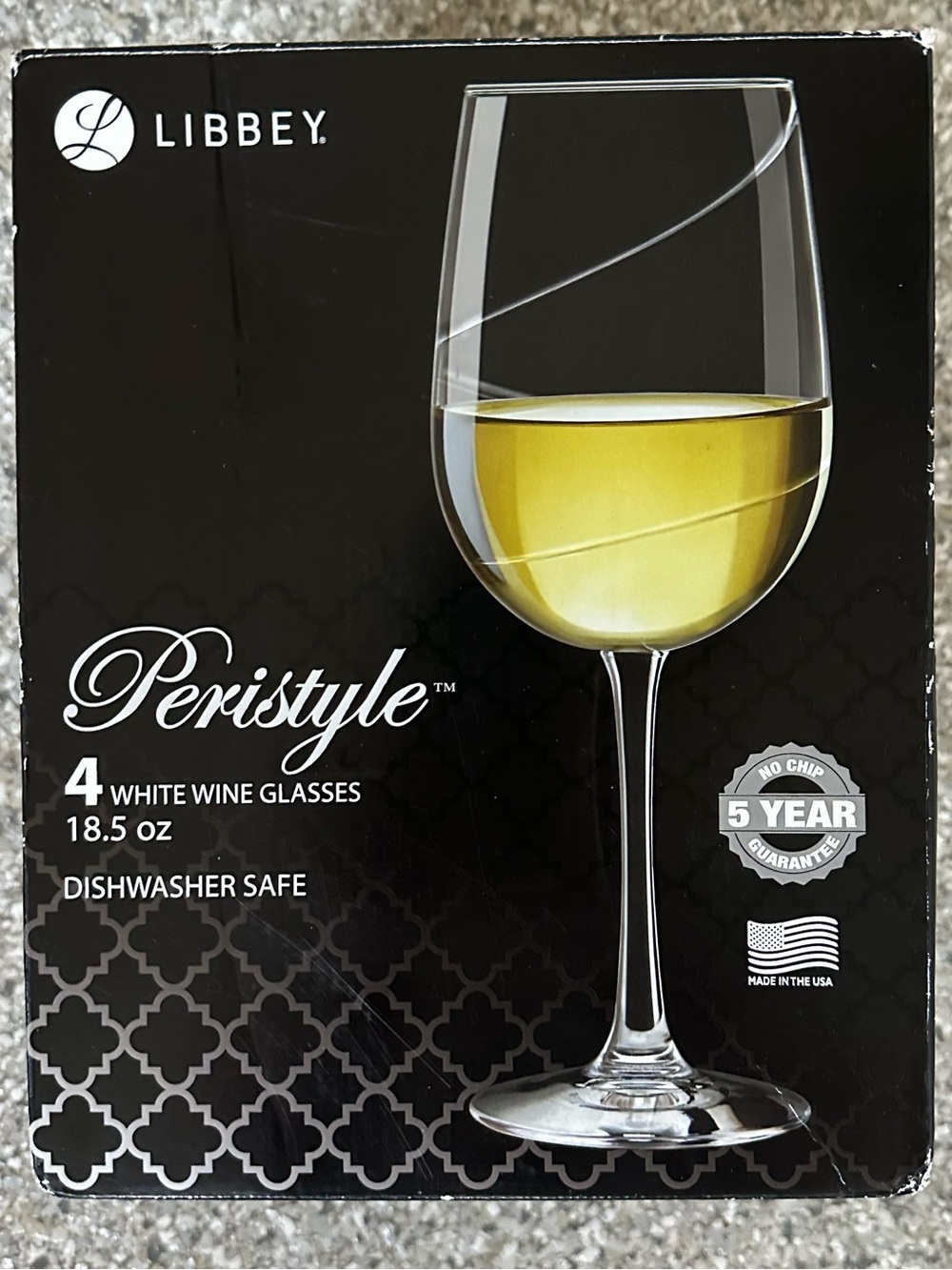 4-Piece Set of Libbey Peristyle Wine Glasses